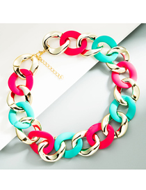 Fashion Colorful Metal Ccb Chain Resin Necklace