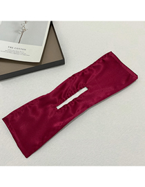 Fashion Satin Cloth: Burgundy Printed Bow Tie Hair Iron