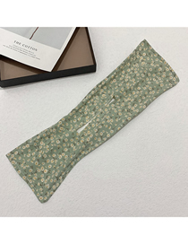 Fashion Small Floral Green Printed Bow Tie Hair Iron