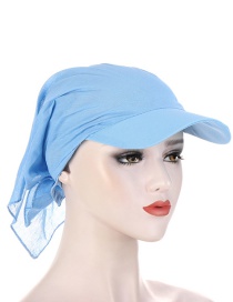 Fashion Light Blue Solid Color Cotton Printed Toe Cap