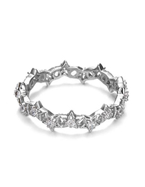 Fashion Silver Color Diamond Hollow Closed Ring