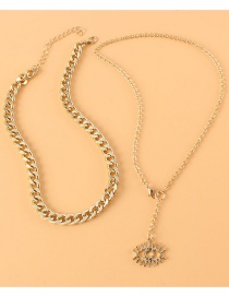 Fashion Gold Color Alloy Eye Chain Double Necklace Set