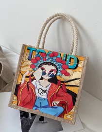 Fashion Glasses Printed Graffiti Handbag