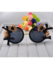 Fashion Golden Angel Bow Full Rhinestone Micro Inlaid Sunglasses