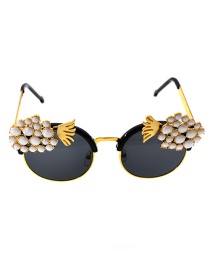 Fashion Black Diamond Flower Sunglasses