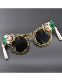 Fashion Golden Diamond-studded Sunglasses