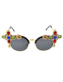 Fashion Black Diamond Flower Sunglasses