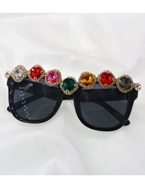Fashion Color Rhinestone Cat Eye Large Frame Sunglasses