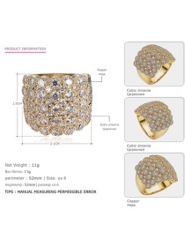 Fashion 2 Copper Colorful Zircon Ring