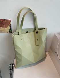 Fashion Mustard Green Large Capacity Irregular Texture Shoulder Bag