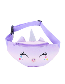 Fashion Squint Purple Rainbow Glitter Children's Cartoon Unicorn Belt Bag
