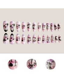Fashion 2# Long Fake Nails Butterfly Leopard Island Nail Patch