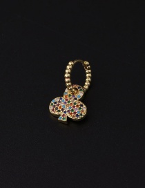 Fashion 16# Micro-inlaid Zircon Love Plum Blossom Square Earrings Single