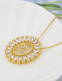 Fashion Yellow-gold Cancer Twelve Constellations Gold-plated Copper Round Zircon Necklace
