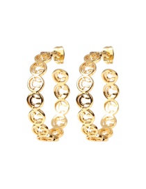 Fashion Golden Smiley Gold-plated Ear Studs