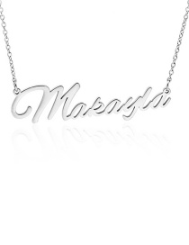 Fashion Makayla-silver Stainless Steel English Letter Necklace
