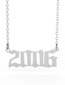Fashion 2006-silver Stainless Steel Year Number Necklace
