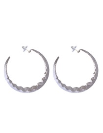 Fashion Silver Geometric C-shaped Electroplated Earrings