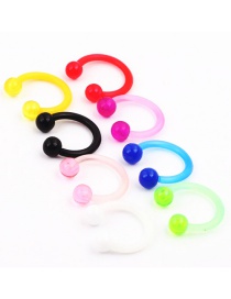 Fashion Transparent Color Acrylic C Type Piercing Jewelry Nose Nail (single)