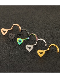 Fashion Color Love Heart-shaped Hook Stainless Steel Piercing Jewelry Nose Ring (single)