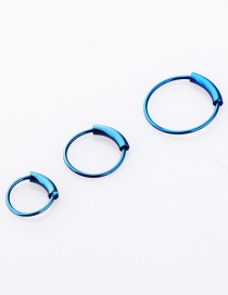 Fashion Blue 0.6mm Stainless Steel Circle Nose Nail Ear Bone Nail (single)