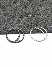 Fashion 8mm Silver Stainless Steel Moon Ear Bone Ring (single)