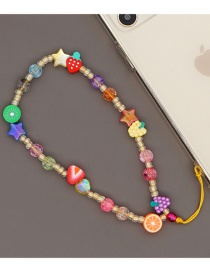 Fashion Qt-k210115b Love Soft Ceramic Fruit Round Beads Beaded Mobile Phone Lanyard