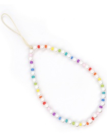 Fashion Color Imitation Pearl Rice Bead Beaded Mobile Phone Lanyard