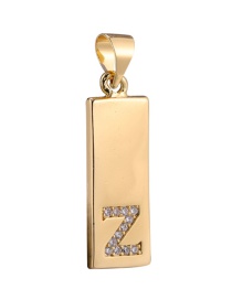 Fashion Z Zirconium Rectangular Iron Sheet Letter Pendant Jewelry