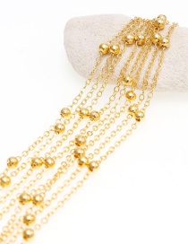 Fashion Gold Metal Round Bead Flat Chain Jewelry