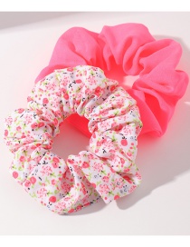 Fashion Zmh1055taozhuang Two-piece Printed Pleated Hair Tie
