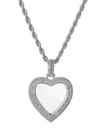 Fashion 3.0*70 Square Pearl Steel Color Double Layer Micro Diamond Love Heart Twist Chain Necklace