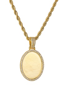 Fashion 3.0*70 Square Pearl Gold Oval Micro Diamond Twist Chain Necklace