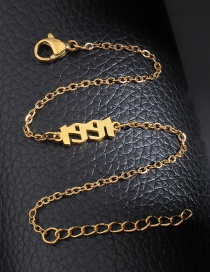 Fashion Gold Color 1991 Titanium Steel Vintage Chain Splicing Bracelet