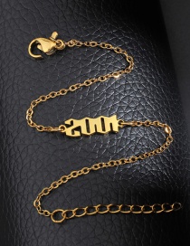Fashion Gold Color 2001 Titanium Steel Vintage Chain Splicing Bracelet