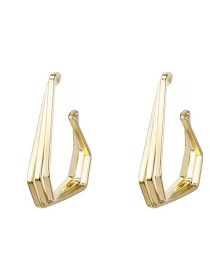 Fashion Gold Color Alloy Irregular C-shaped Earrings