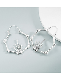 Fashion Silver Color Metal Geometric Hand Bone Ear Ring