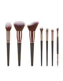 Fashion 7-big Mac-brown Gold Set Of 7 Beauty Makeup Brushes