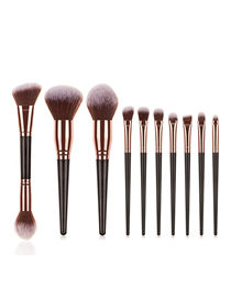 Fashion 10-big Mac-brown Gold Set Of 10 Beauty Makeup Brushes
