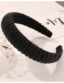 Fashion Size Pearl Black Pearl Beaded Sponge Headband