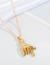 Fashion Gesture Metal Palm Necklace Sex