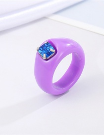 Fashion Purple Diamond Resin Geometric Ring