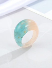 Fashion Blue Pink 2 Irregular Geometry Resin Ring