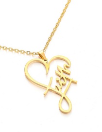 Fashion Gold Color Titanium Steel Love Letter Necklace