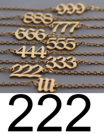 Fashion 222-gold Titanium Steel Digital Chain Anklet