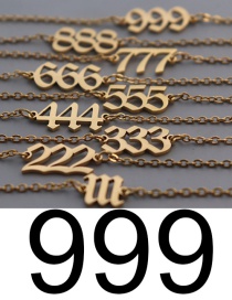 Fashion 999-gold Titanium Steel Digital Chain Anklet
