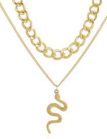 Fashion Gold Color Snake Chain Double Necklace