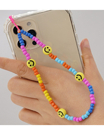 Fashion Qt-k210039d Color Matching Smiley Phone Chain