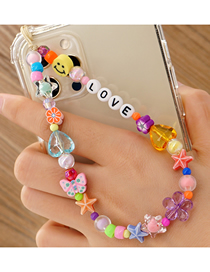 Fashion Qt-k210067a Letter Flower Beaded Mobile Phone Chain