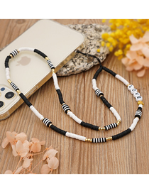 Fashion Rt-k210042a Soft Pottery Stitching Letter Mobile Phone Chain